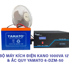 Bộ Máy Kích Điện Kano 12V 1000VA và Bình Ắc Quy Yamato 6-DZM-50