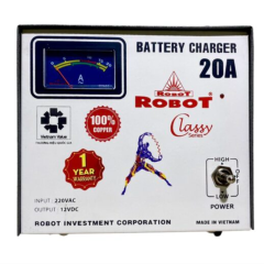 Máy sạc ắc quy robot tăng giảm 20A dây đồng: TG 20A – 12V – CL